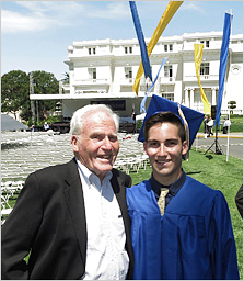 Josh Lauder and his Papa at Menlo Graduation 2014